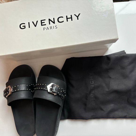 Givenchy Black Studded Women's Slides - Picture 1 of 6